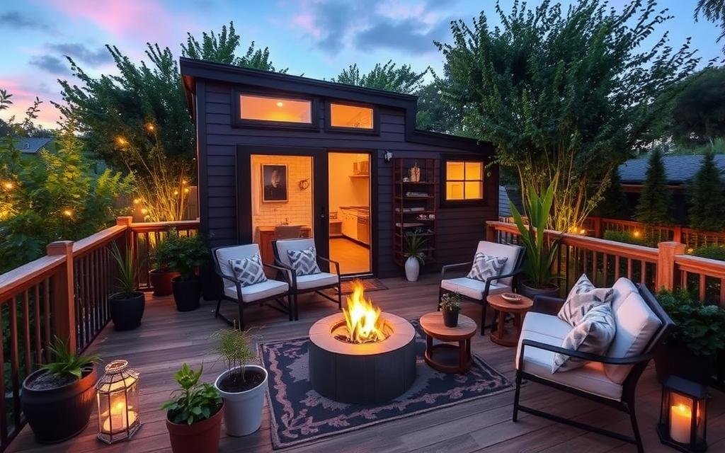 Tiny house outdoor space Tiny house outdoor space