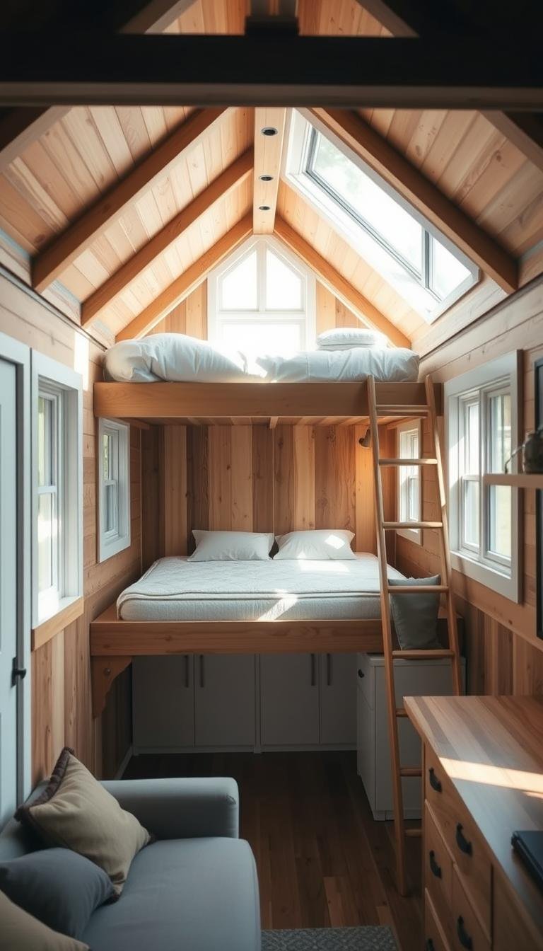 Tiny house loft bed designs