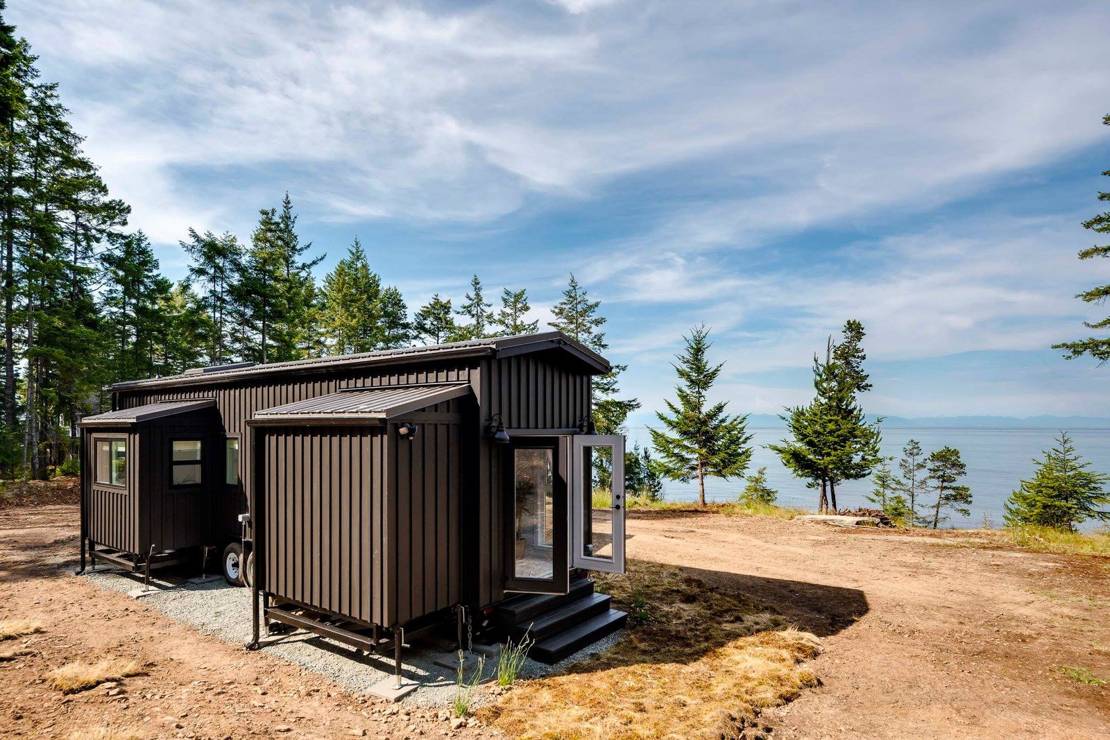Double slide-out extensions showing the mechanical systems and expanded interior space