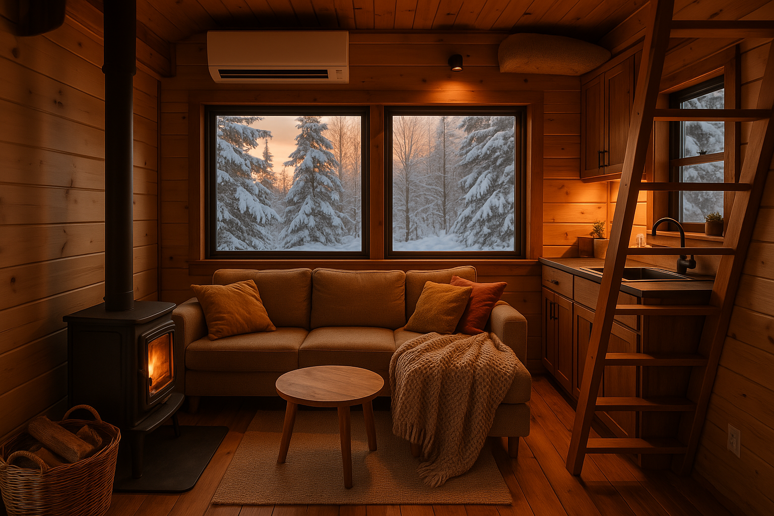 Cozy Winter Tiny House Interior