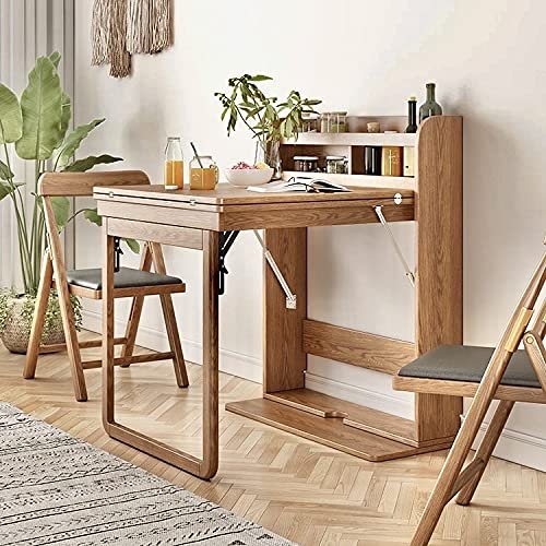 A wall-mounted fold-away desk showing space-saving potential in compact living